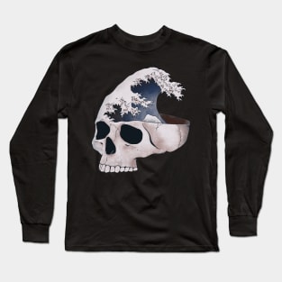 Wave Skull Long Sleeve T-Shirt